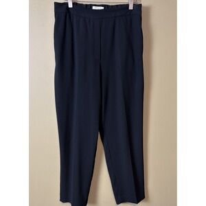 BABATON Aritzia Black Conan Crepe Cropped Pant Side Zip Size 12 Elastic Waist